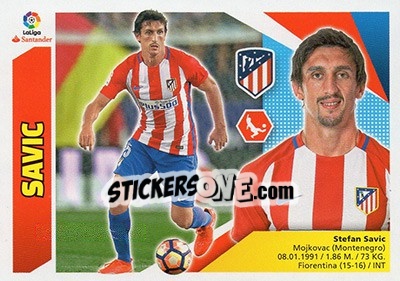 Sticker Stefan Savic (6) - Liga Spagnola 2017-2018 - Colecciones ESTE