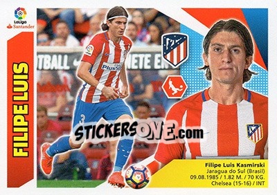 Sticker Filipe Luis (7A) - Liga Spagnola 2017-2018 n. 108 - Colecciones ESTE