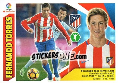 Sticker Fernando Torres (14A) - Liga Spagnola 2017-2018 n. 117 - Colecciones ESTE