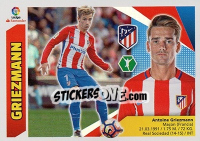 Sticker Griezmann (16) - Liga Spagnola 2017-2018 n. 120 - Colecciones ESTE
