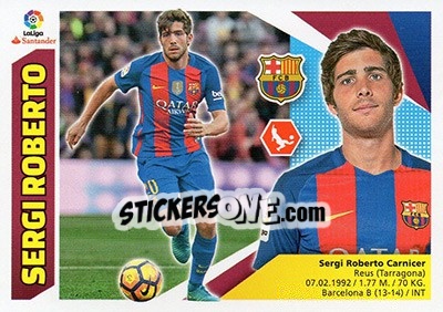 Sticker Sergi Roberto (3A) - Liga Spagnola 2017-2018 - Colecciones ESTE