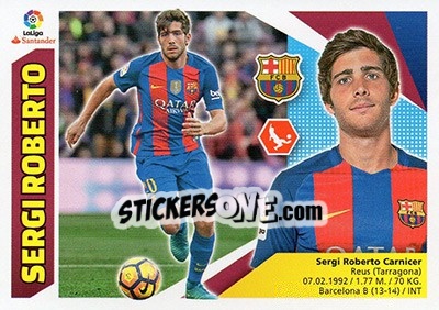 Sticker Sergi Roberto (3A) - Liga Spagnola 2017-2018 n. 133 - Colecciones ESTE