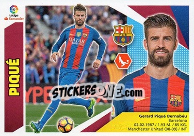 Sticker Piqué (6) - Liga Spagnola 2017-2018 n. 137 - Colecciones ESTE