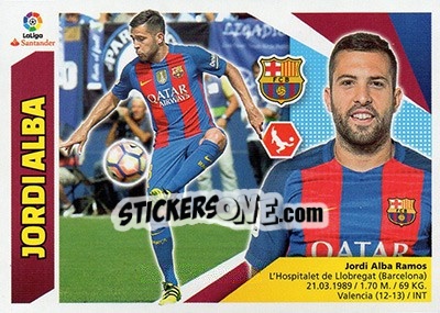 Sticker Jordi Alba (7A) - Liga Spagnola 2017-2018 n. 138 - Colecciones ESTE