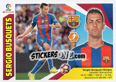 Cromo Sergio Busquets (8) - Liga Spagnola 2017-2018 - Colecciones ESTE