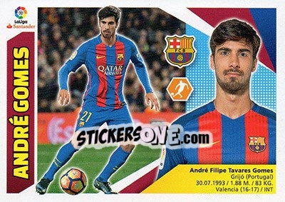 Figurina André Gomes (9) - Liga Spagnola 2017-2018 - Colecciones ESTE