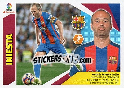 Sticker Iniesta (11) - Liga Spagnola 2017-2018 n. 143 - Colecciones ESTE
