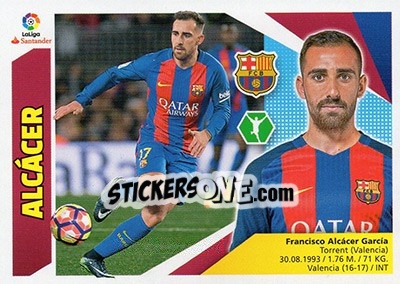 Sticker Alcácer (14) - Liga Spagnola 2017-2018 n. 147 - Colecciones ESTE