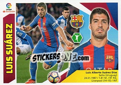 Sticker Luis Suárez (15) - Liga Spagnola 2017-2018 - Colecciones ESTE