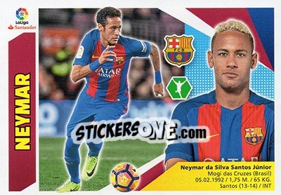 Cromo Neymar (16) - Liga Spagnola 2017-2018 - Colecciones ESTE