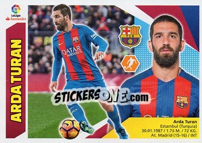 Sticker Arda Turan (9 BIS) - Liga Spagnola 2017-2018 n. 151 - Colecciones ESTE