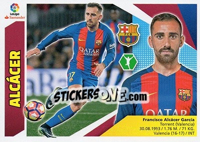 Sticker Alcácer (14) (Con Aureola) - Liga Spagnola 2017-2018 n. 152 - Colecciones ESTE
