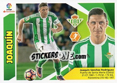 Sticker Joaquín (12) - Liga Spagnola 2017-2018 n. 173 - Colecciones ESTE