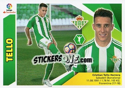 Sticker Cristian Tello (14) - Liga Spagnola 2017-2018 - Colecciones ESTE