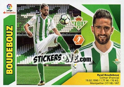 Sticker Ryad Boudebouz (9BIS) - Liga Spagnola 2017-2018 - Colecciones ESTE
