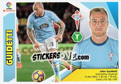 Cromo Guidetti (13B) - Liga Spagnola 2017-2018 - Colecciones ESTE