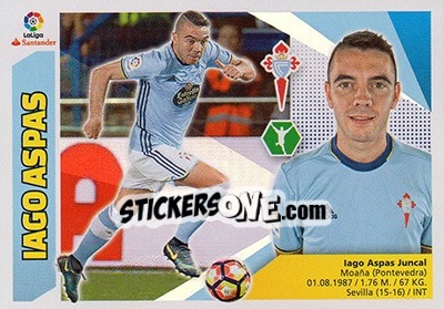 Sticker Iago Aspas (16) - Liga Spagnola 2017-2018 - Colecciones ESTE