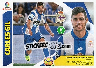 Sticker Carles Gil (14) - Liga Spagnola 2017-2018 n. 236 - Colecciones ESTE