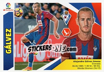 Sticker Gálvez (7A) - Liga Spagnola 2017-2018 n. 257 - Colecciones ESTE