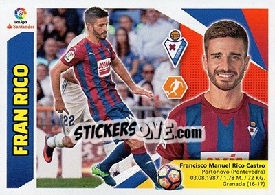 Sticker Fran Rico (10A) - Liga Spagnola 2017-2018 n. 261 - Colecciones ESTE