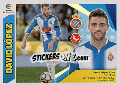 Sticker David López (6) - Liga Spagnola 2017-2018 n. 287 - Colecciones ESTE