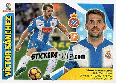 Sticker Víctor Sánchez (8) - Liga Spagnola 2017-2018 n. 289 - Colecciones ESTE