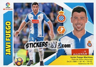 Sticker Javi Fuego (9) - Liga Spagnola 2017-2018 n. 290 - Colecciones ESTE