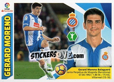 Sticker Gerard Moreno (14) - Liga Spagnola 2017-2018 n. 296 - Colecciones ESTE