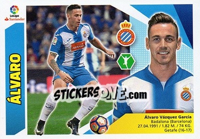 Sticker Álvaro (15B) - Liga Spagnola 2017-2018 n. 298 - Colecciones ESTE