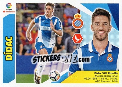 Sticker Dídac (4BIS) - Liga Spagnola 2017-2018 n. 300 - Colecciones ESTE