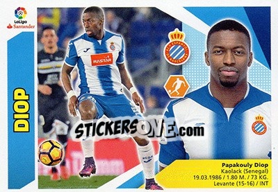 Sticker Diop (12BIS) - Liga Spagnola 2017-2018 n. 301 - Colecciones ESTE