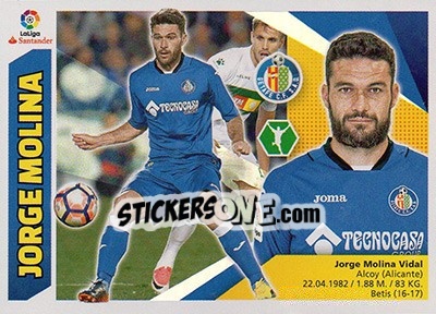 Sticker Jorge Molina (16) - Liga Spagnola 2017-2018 n. 328 - Colecciones ESTE