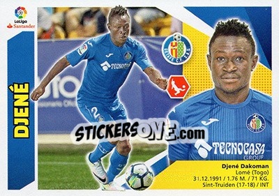 Sticker Djene (4BIS) - Liga Spagnola 2017-2018 n. 329 - Colecciones ESTE