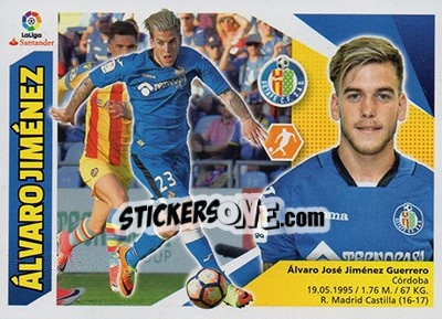 Sticker Álvaro Jiménez (13A) (corregido) - Liga Spagnola 2017-2018 n. 332 - Colecciones ESTE