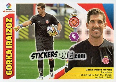 Sticker Gorka Iraizoz (1) - Liga Spagnola 2017-2018 n. 341 - Colecciones ESTE