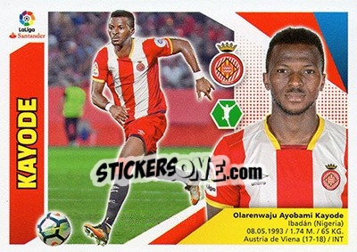 Sticker Kayode (16BIS) - Liga Spagnola 2017-2018 n. 362 - Colecciones ESTE