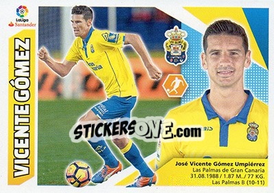 Sticker Vicente Gómez (8) - Liga Spagnola 2017-2018 n. 380 - Colecciones ESTE