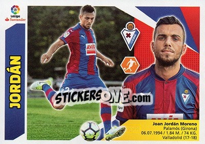 Figurina 30 Jordán (SD Eibar) - Liga Spagnola 2017-2018 - Colecciones ESTE