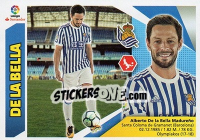 Sticker 33 De la Bella (Real Sociedad) - Liga Spagnola 2017-2018 n. 723 - Colecciones ESTE