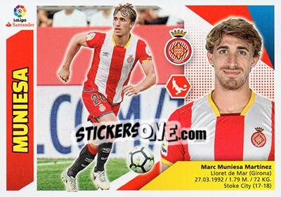 Cromo 38 Muniesa (Girona FC) - Liga Spagnola 2017-2018 - Colecciones ESTE