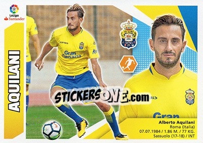 Cromo 47 Aquilani (UD Las Palmas) - Liga Spagnola 2017-2018 n. 737 - Colecciones ESTE