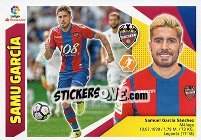 Sticker 50 Samu Gárcia (Levante UD) - Liga Spagnola 2017-2018 n. 740 - Colecciones ESTE