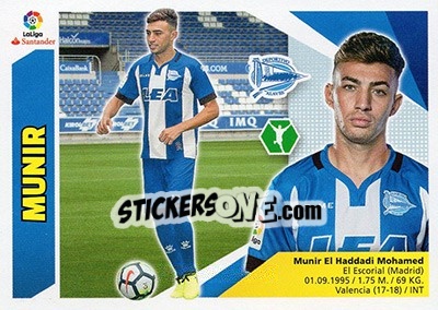 Sticker 52 Munir (Deportivo Alavés) - Liga Spagnola 2017-2018 n. 742 - Colecciones ESTE