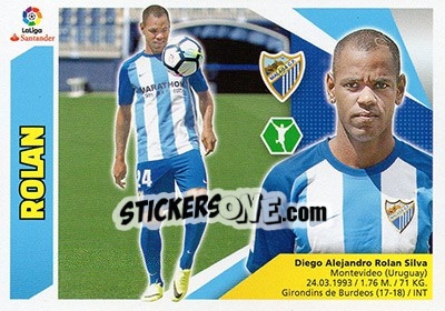 Sticker 54 Rolan (Málaga CF) - Liga Spagnola 2017-2018 - Colecciones ESTE