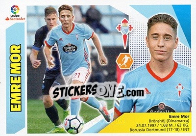 Sticker 56 Emre Mor (Celta de Vigo) - Liga Spagnola 2017-2018 n. 746 - Colecciones ESTE