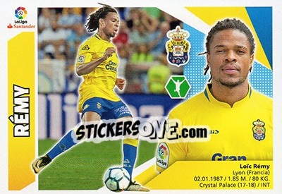 Sticker 57 Loïc Rémy (UD Las Palmas) - Liga Spagnola 2017-2018 n. 747 - Colecciones ESTE