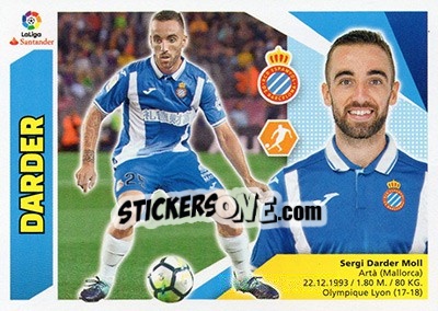 Sticker 61 Darder (RCD Espanyol) - Liga Spagnola 2017-2018 n. 751 - Colecciones ESTE