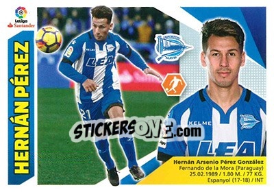 Sticker Hernán Pérez - Liga Spagnola 2017-2018 n. T1 - Colecciones ESTE