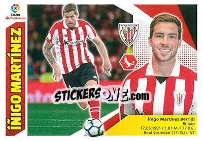 Sticker Íñigo Martínez - Liga Spagnola 2017-2018 n. T4 - Colecciones ESTE