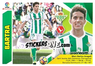 Sticker Bartra - Liga Spagnola 2017-2018 n. T10 - Colecciones ESTE